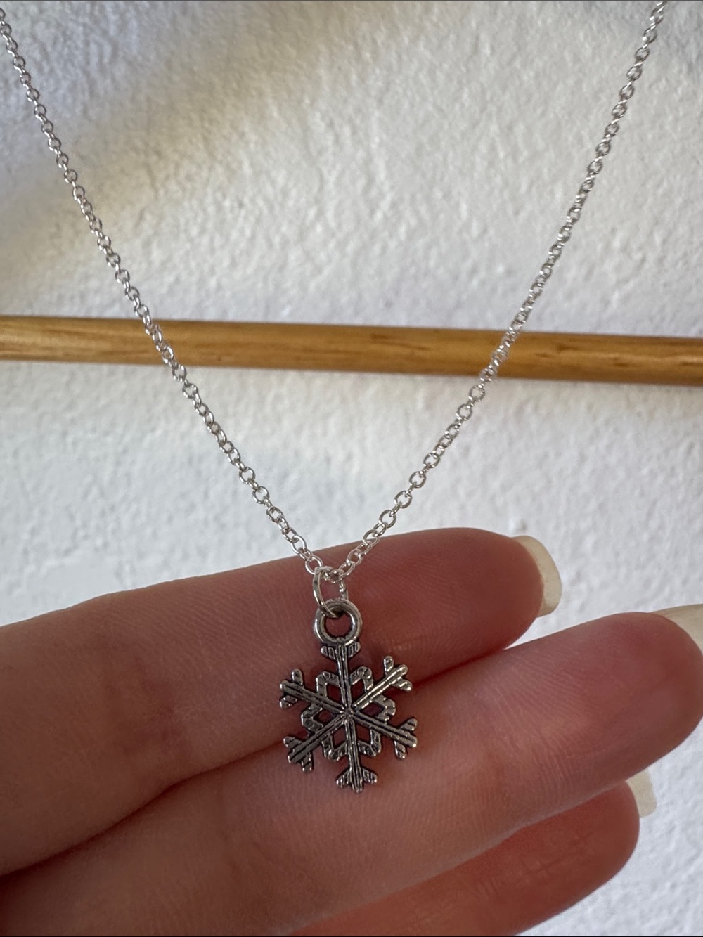 Silver Tone Snowflake Necklace